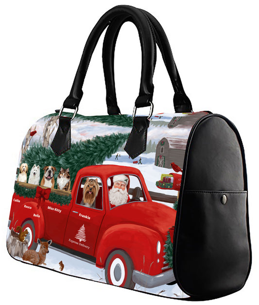Personalized Express Red Truck Dog Cat Pets Boston Handbag 1-5 Pets