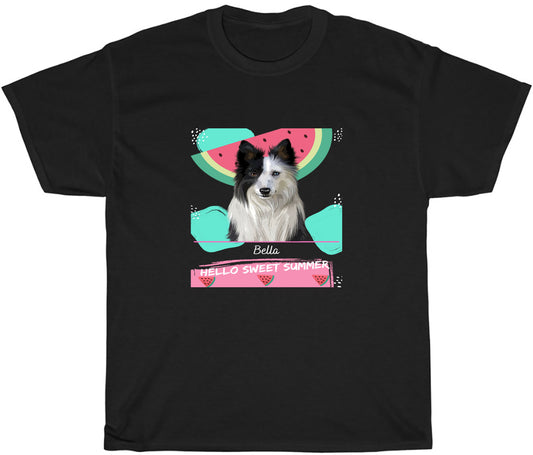 Personalized Hello Sweet Summer Watermelon Dog Cat Pets T-Shirt 1 to 10 Pets