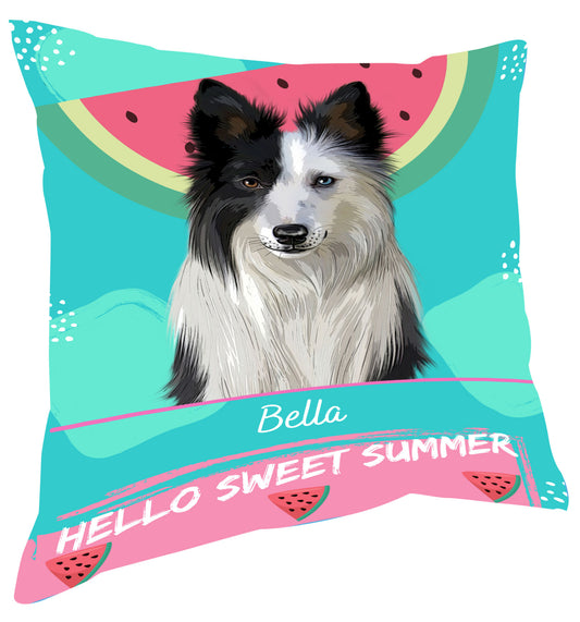 Personalized Hello Sweet Summer Watermelon Dog Cat Pets Pillow 1 to 10 Pets