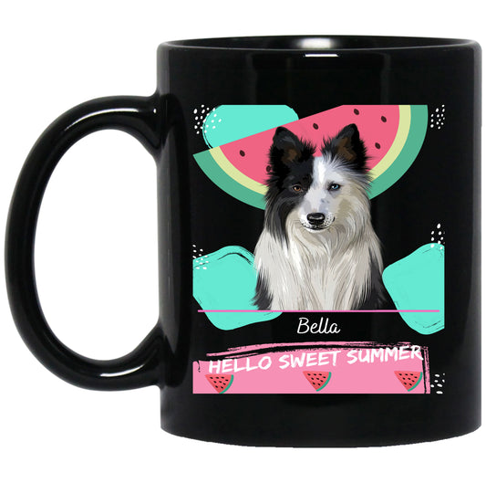 Personalized Hello Sweet Summer Watermelon Dog Cat Pets 11 OZ Coffee Mug 1 to 10 Pets