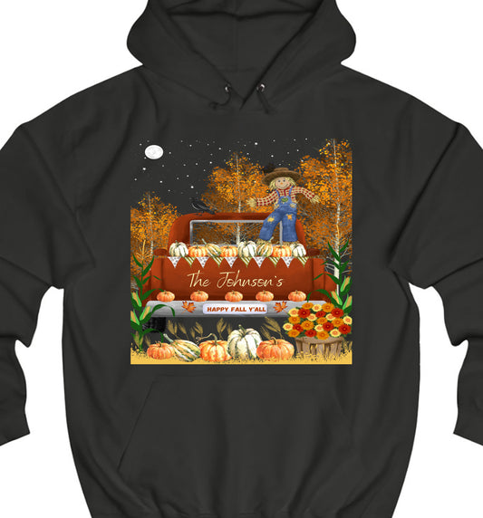 Personalized Happy Fall Y'All Men's & Women's Hoodie