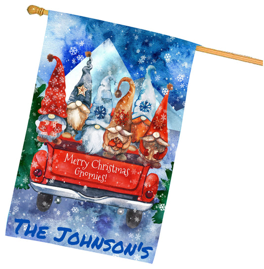 Personalized Gnomies House Flag