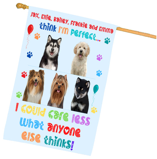 Personalized I am Perfect Images Dog Cat Pets House Flag 1 to 5 Pets