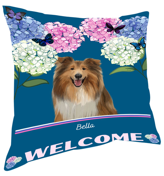 Personalized Hydrangea Floral Butterflies Dog Cat Pets Pillow 1-10 Pets