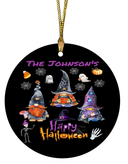 Personalized Halloween 2 Round Flat Christmas Tree Ornament