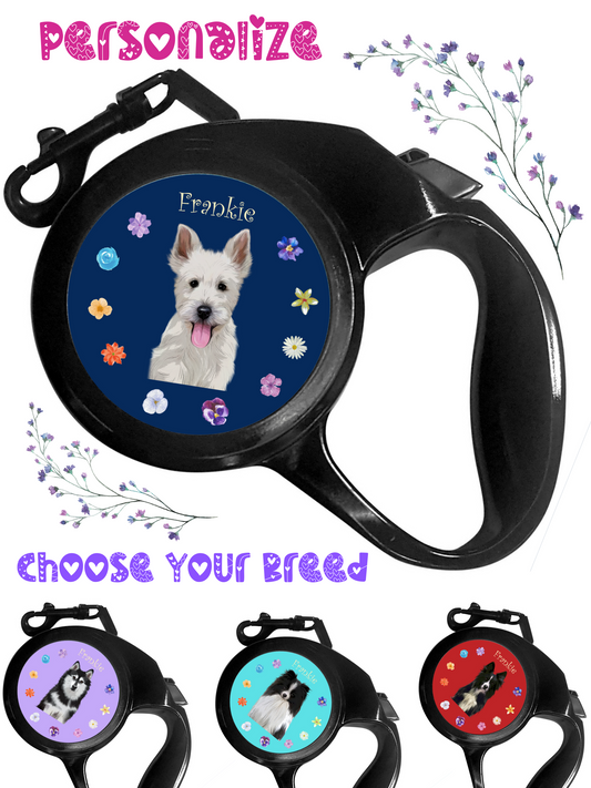 Personalized Floral Pet Dog Cat Leashes