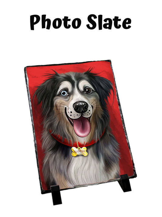 Add Your PERSONALIZED PET Painting Portrait on Sitting Photo Slate