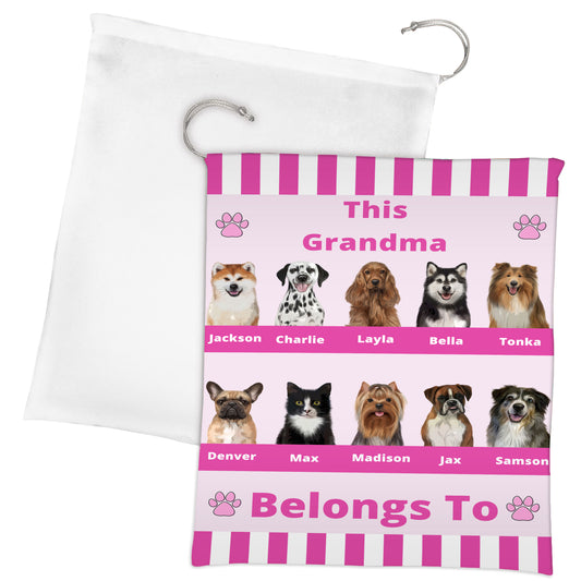 Personalized This Grandma Belongs To Dog Cat Pets Gift Bag 1-10 Pets
