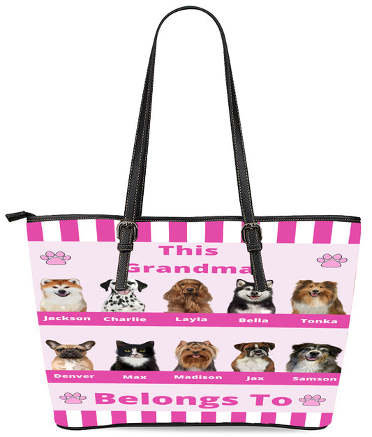 Personalized This Grandma Belongs To Dog Cat Pets Euramerican Tote Bag 1-10 Pets