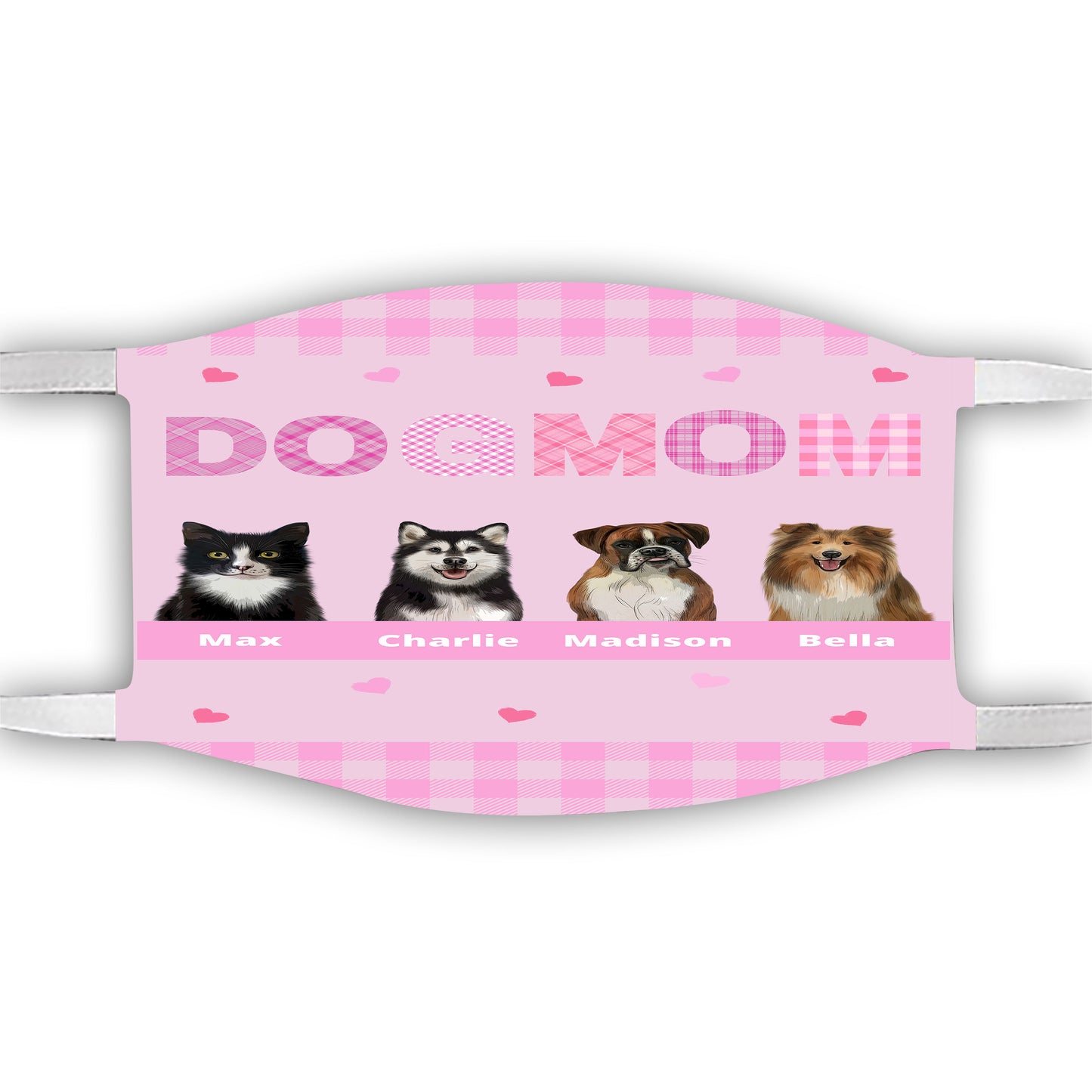Personalized Dog Cat Pet Mom Face Mask 1-10 Pets