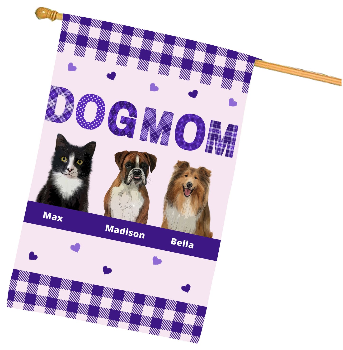 Personalized Dog MOM House Flag