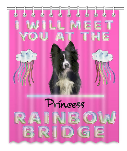Personalized Meet You At The Rainbow Bridge Dog Cat Pets Memorial Shower Curtain