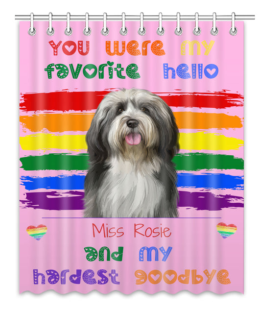 Personalized Favorite Hello Dog Cat Pets Memorial Shower Curtain