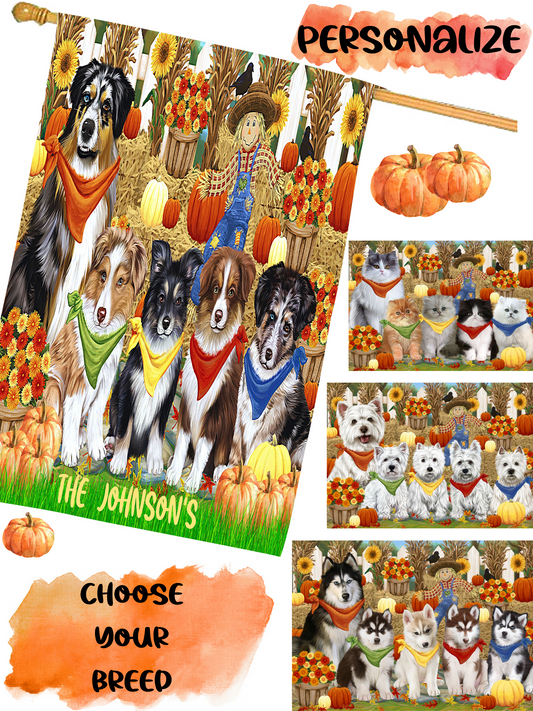 Personalized Name Fall The Johnson House Flag