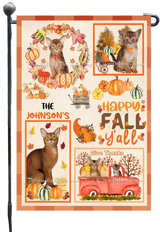 Personalized Happy Fall Y'all 2 Garden Flag
