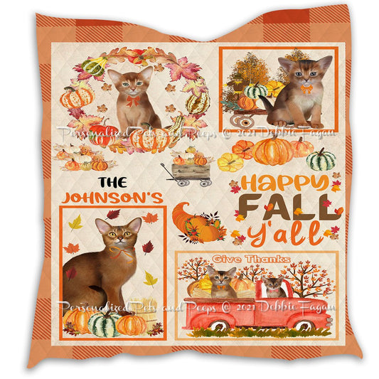 Personalized Happy Fall Y'all 2 Quilt