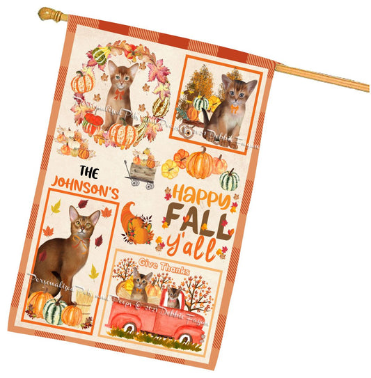 Personalized Happy Fall Y'all 2 House Flag